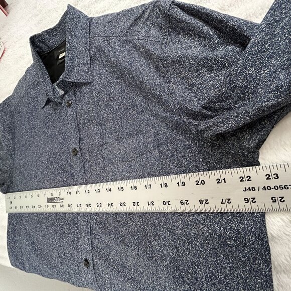 Diesel Slim-Fit Mens Long-Sleeve Button-Up Shirt Navy/White Print Casual - Picture 7 of 8